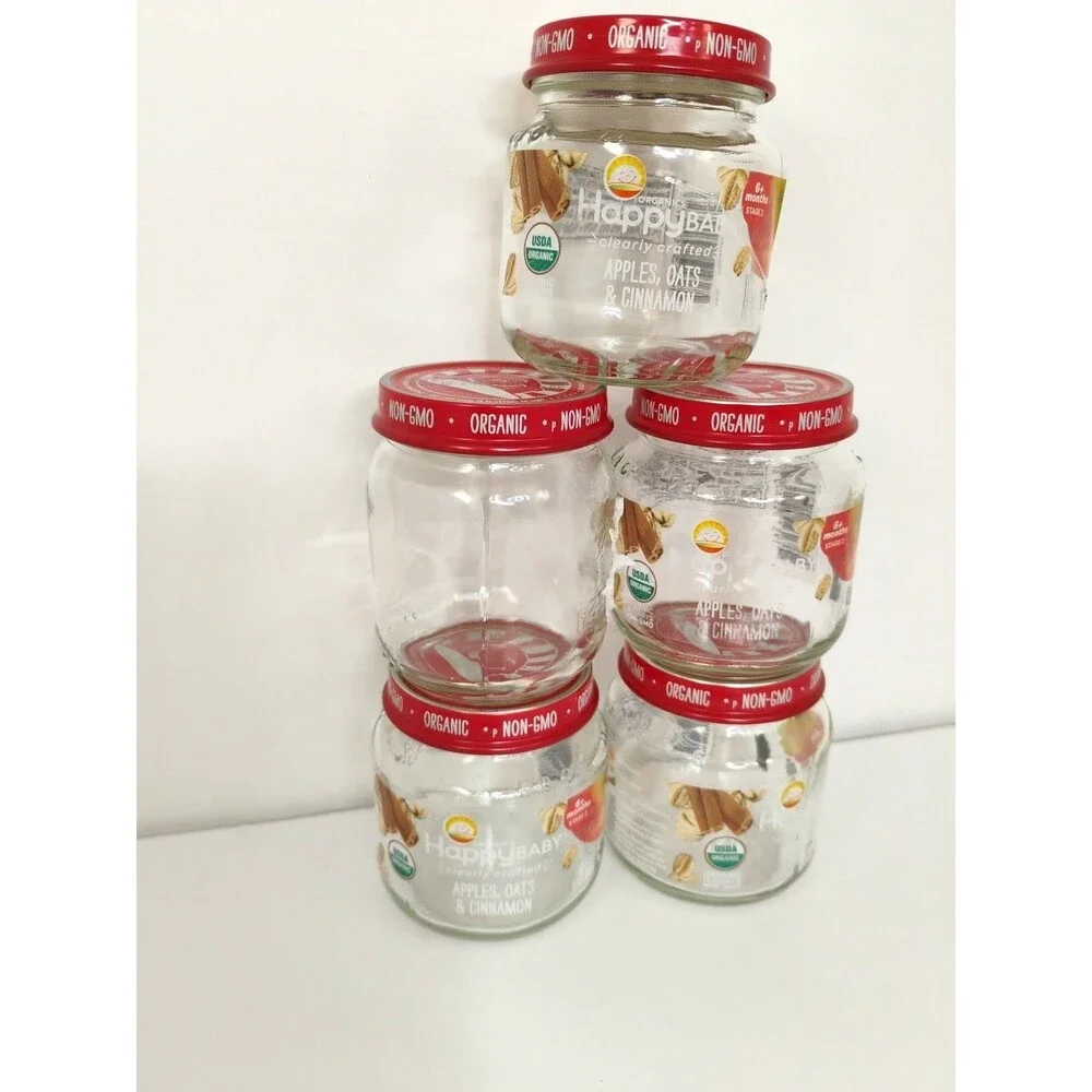 Baby Food Jars Happy Baby Lot of 5 empty 4 oz